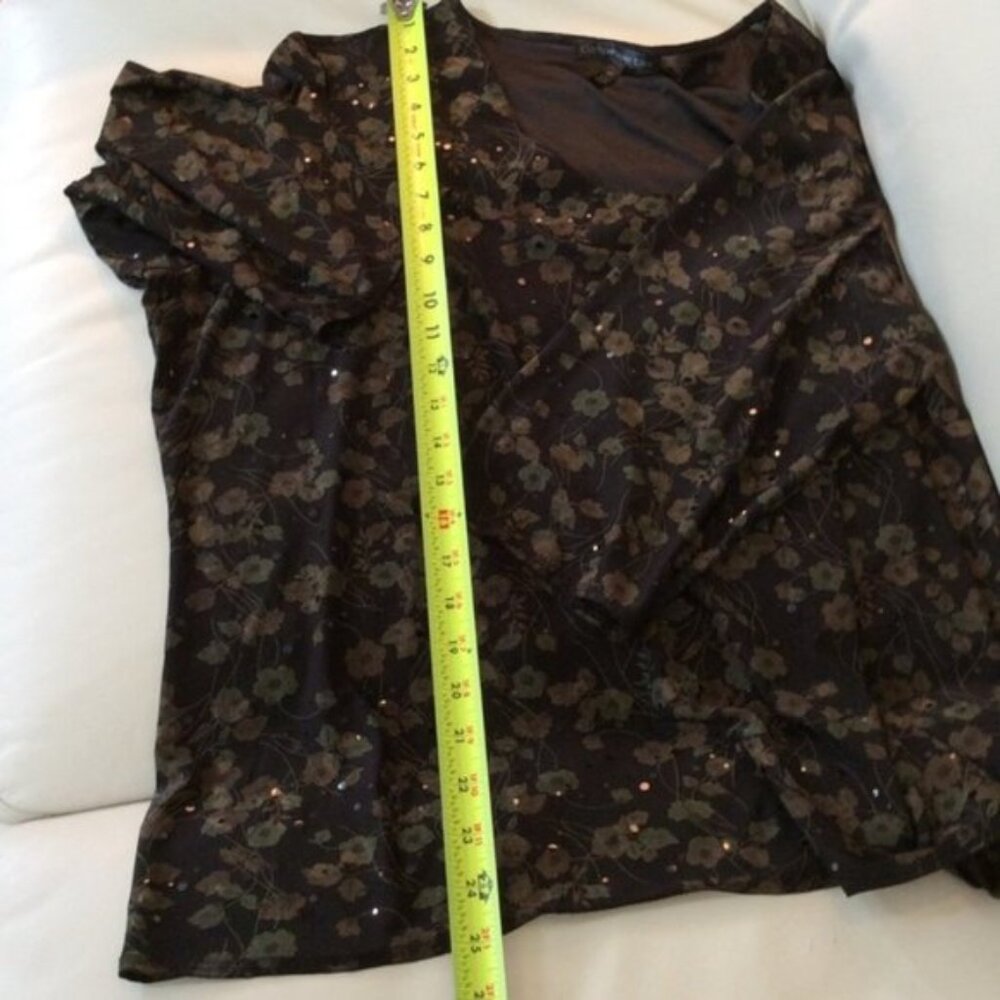 Dressy blouse in browns with beads Size 2X - Picture 5 of 5